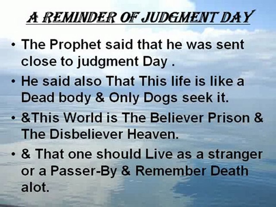 Judgment day Warning