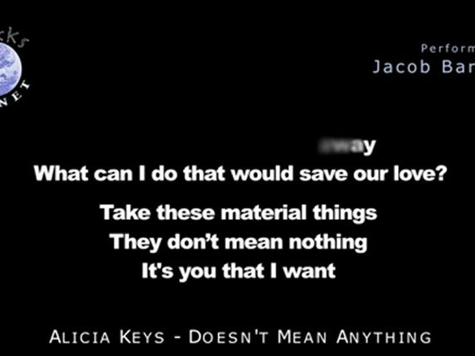 Alicia Keys - Doesn't Mean Anything (Karaoke Instrumental)