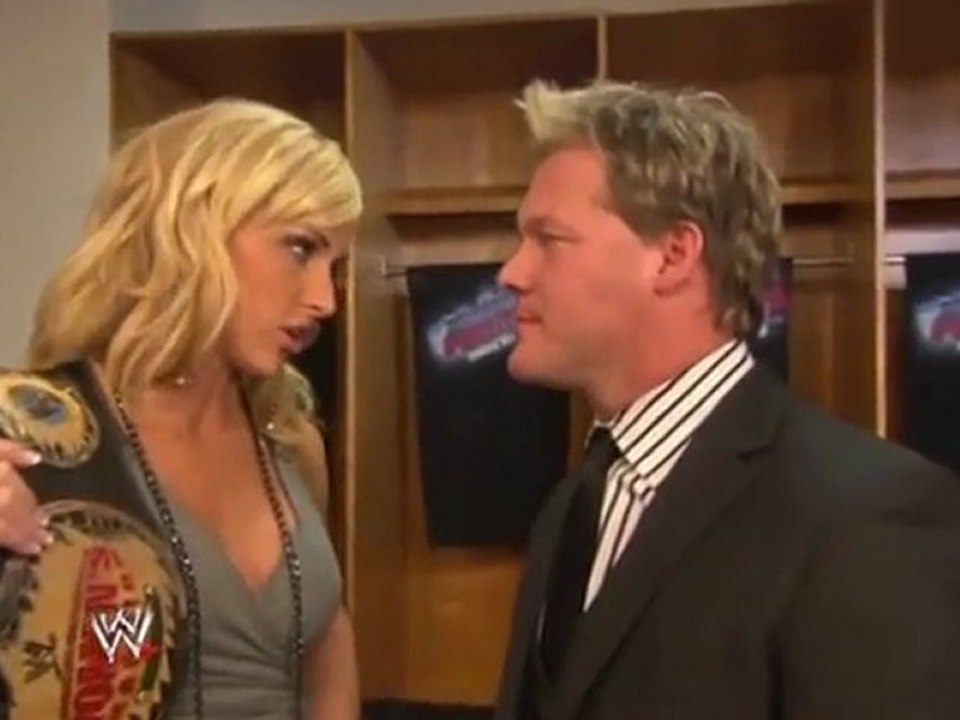 Michelle McCool (c) and Chris Jericho backstage