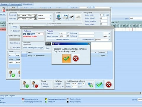 Oprogramowanie dla hotelu BIZNES HOTEL: obsługa płatności