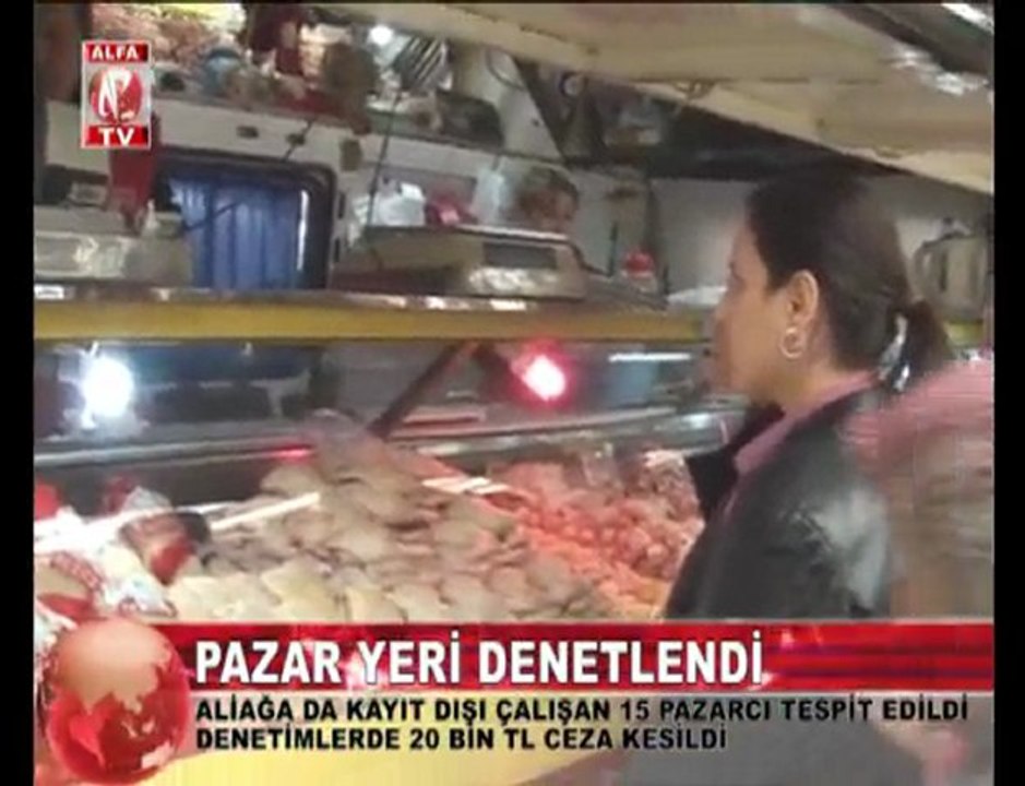 aliağa kapalı pazaryeri denetlendi