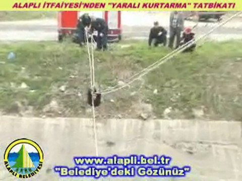 ALAPLI İTFAİYESİ DEREDEN HASTA GEÇİRME TATBİKATI
