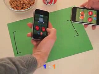 Jugando al futbolín con el iPhone