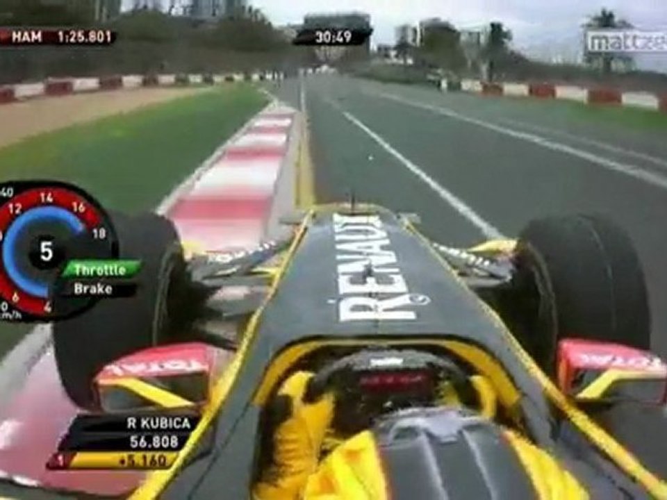 Robert Kubica onboard FP2 Australie 2010