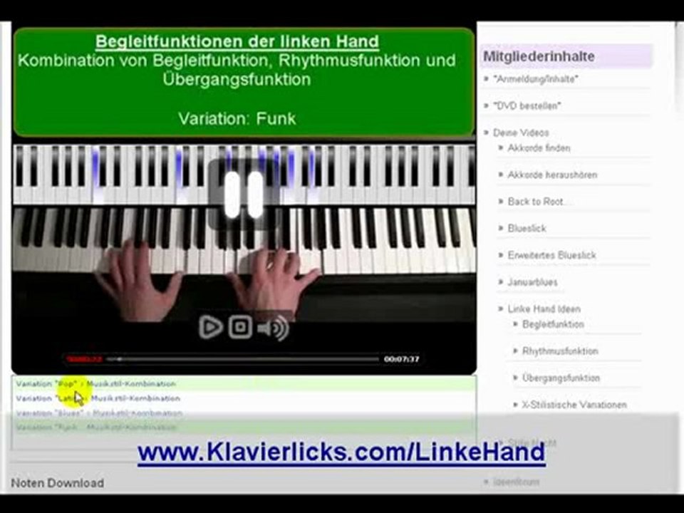 Bonus zum Kurs 'Begleitfiguren Piano linke Hand'