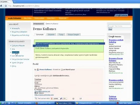 Profil Bilgilerinin oluşturulması ve Profil Resmi Yükleme