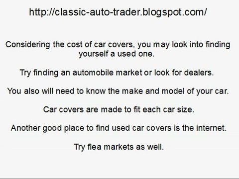 Used Car Covers - Car Cover Prices