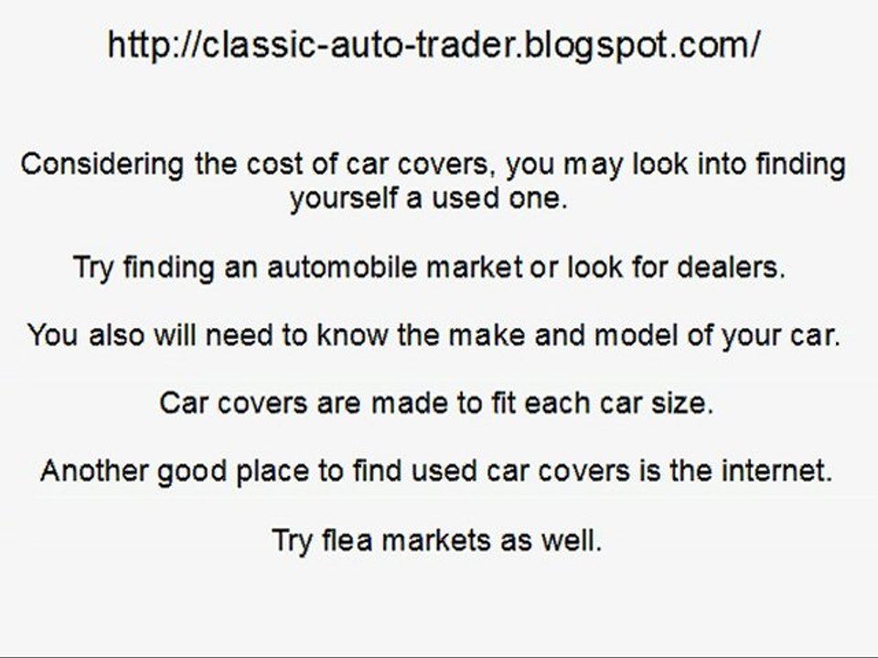 Used Car Covers - Car Cover Prices