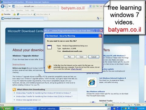 upgrade advisor from windows xp to windows 7