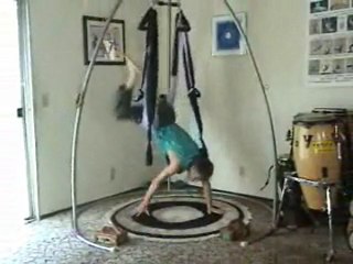 Power-Yoga Dance on Anti-Gravity Inversion Therapy YogaSwing