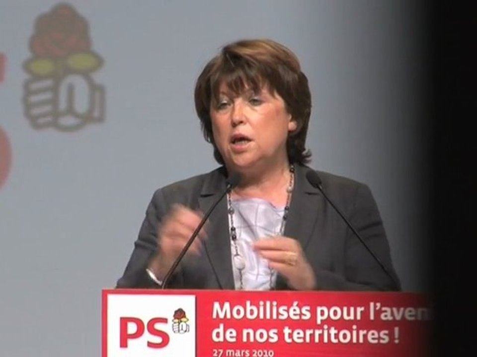 Martine Aubry, extrait du discours - 27 mars 2010, Paris