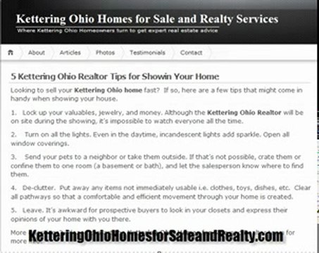 Kettering Ohio Realtor Showing Ideas | Homes For Sale