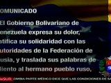 El Gobierno de Venezuela expresó su apoyo y solidaridad al