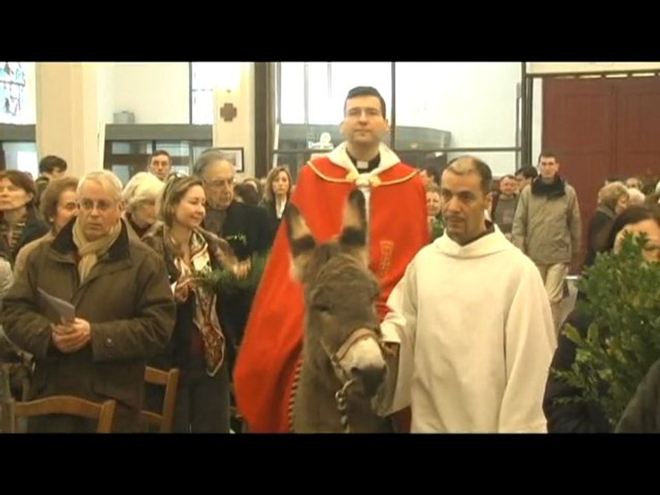 Procession des Rameaux avec âne