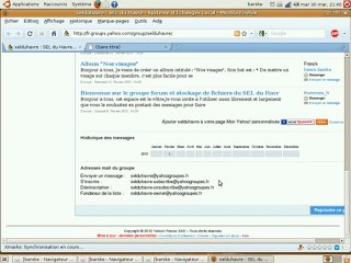 Inscription groupe Yahoo, cours n°1, SEL du Havre