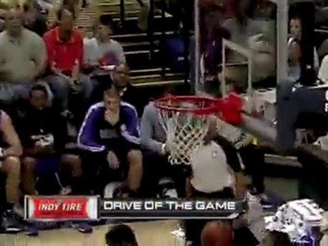 Danny Granger drives baseline and gets the reverse layup to