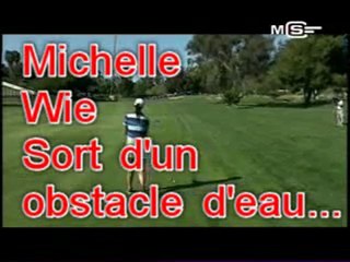 Michelle Wie sort d'un obstacle d'eau Mars 2010