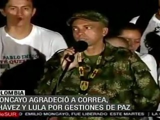 Moncayo agradeció a los presidentes Correa, Lula y Chávez