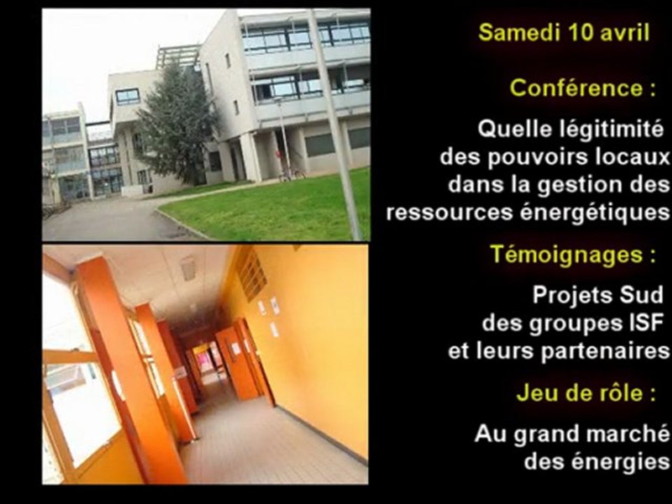 Ingénieurs Sans Frontières Weekend de formation Energie 2010