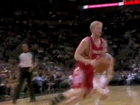 Chase Budinger elevates through the air and finishes with a