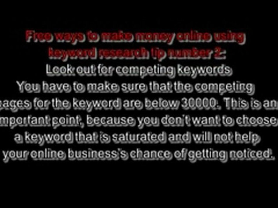 Free ways to make money online: Keyword Research