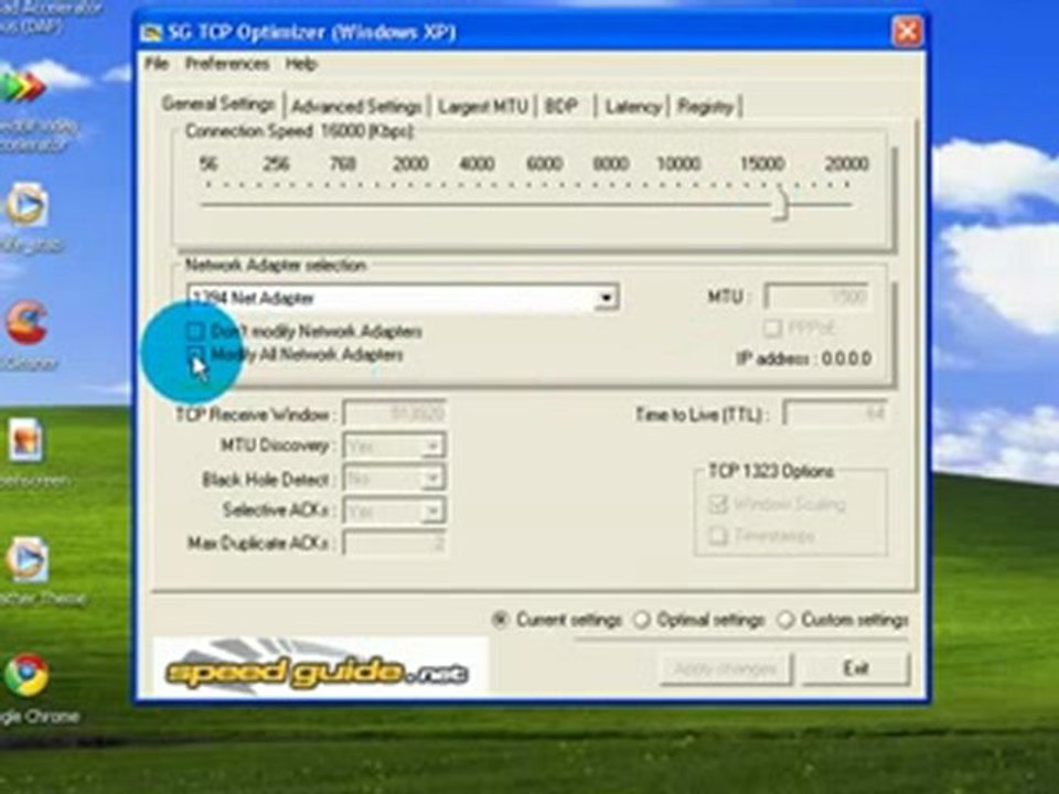 Free internet booster - TCP OPTIMIZER-