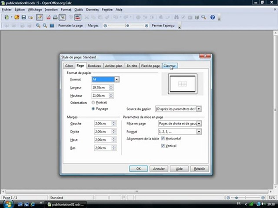 Tableur 1.14 "Mise en page"