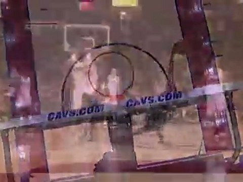 LeBron James soars to the rim off the steal and throws the h