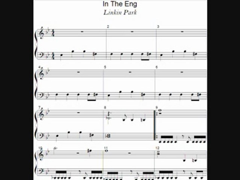 Linkin Park - In The End (piano sheet music)