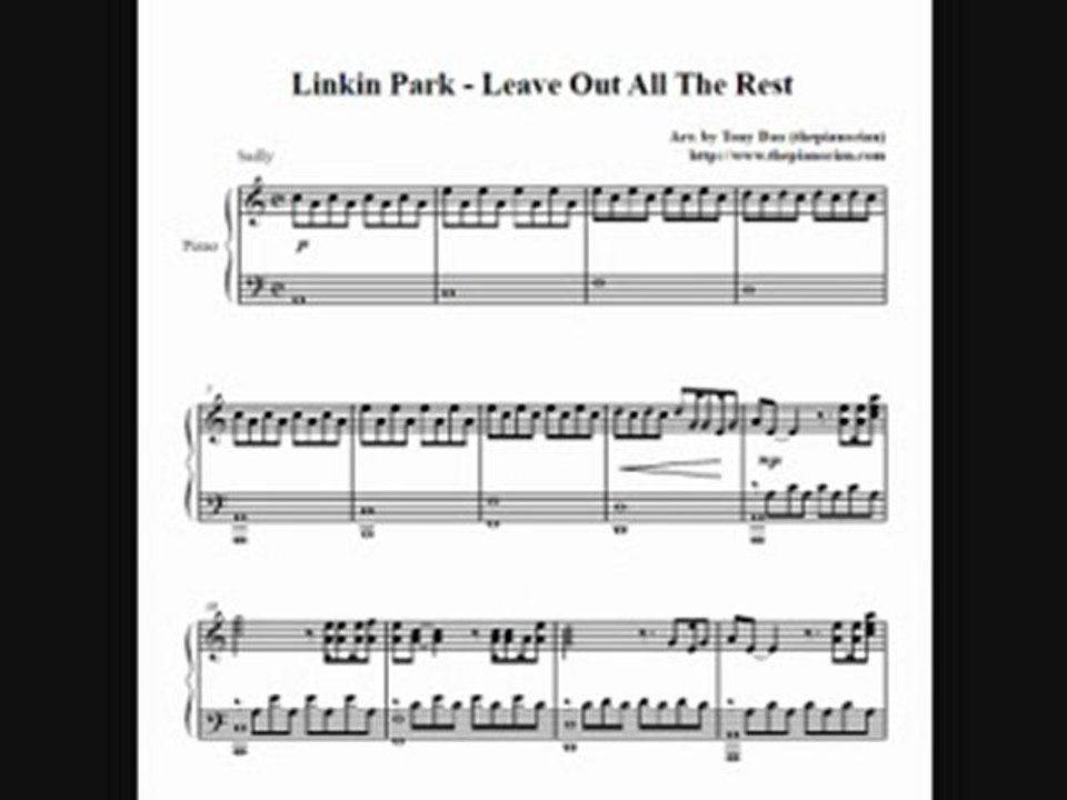 Linkin Park - Leave Out All The Rest (piano sheet music)