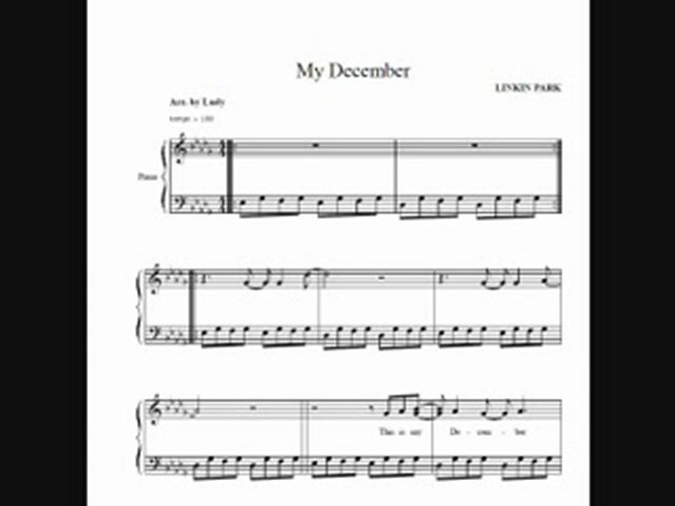 Linkin Park - My December (piano sheet music)