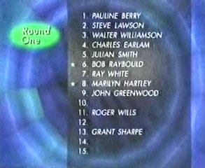 Fifteen to One - January 1998, Elimination Round