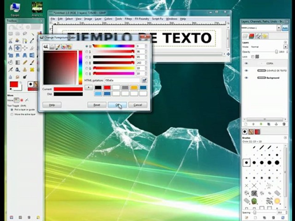 Tutorial con GIMP - Efectos con textos