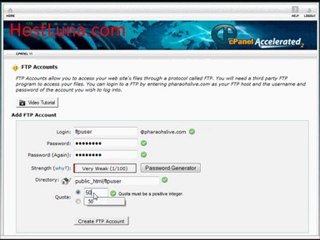 creating an ftp account in cpanel HostLuna.com