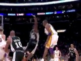 Kobe Bryant fakes the shot and hits Pau Gasol with a pretty
