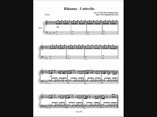 Rihanna - Umbrella (piano sheet music)