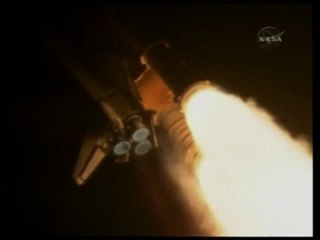Space shuttle Discovery blasts off