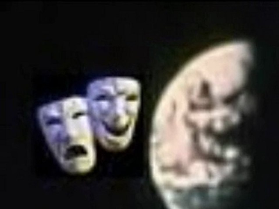 Moon Hoax-Comedy & Tragedy Theatre Masks in Fake Earth Model