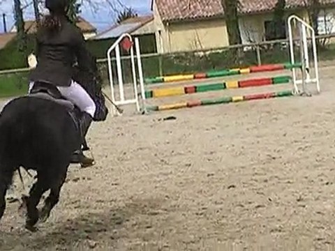 Claire et Gabin de Neda - Club Poney 1 le 04.04.10 à Charpey