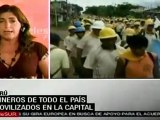 Continúa huelga de mineros en Perú