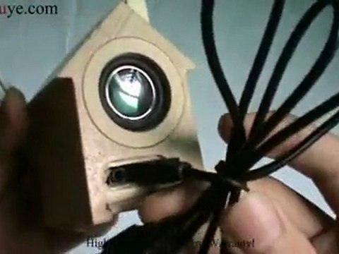 3.5mm Mini Wooden House USB Stereo Speaker for PC iPod MP
