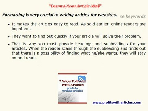 How To Write Articles For Websites V4