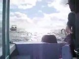 kite surfer hits boat