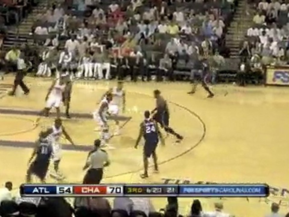 Josh Smith gets the block on defense, and then hustles down