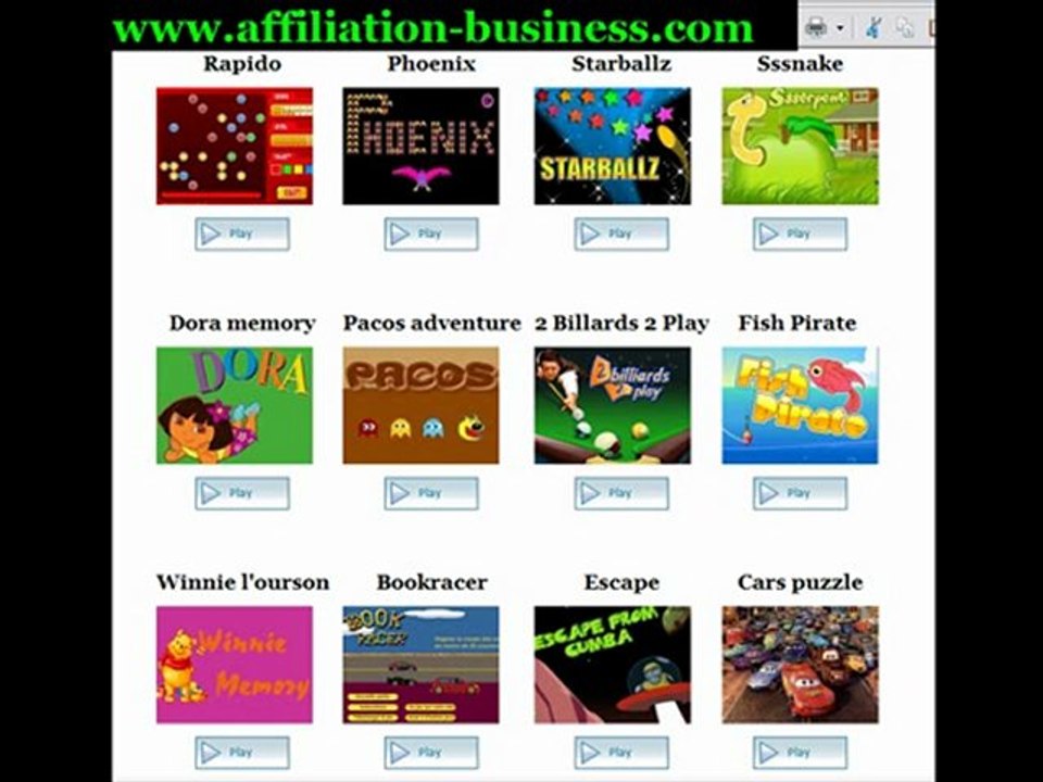 Affiliation-Business Jeux gratuits pour se détendre