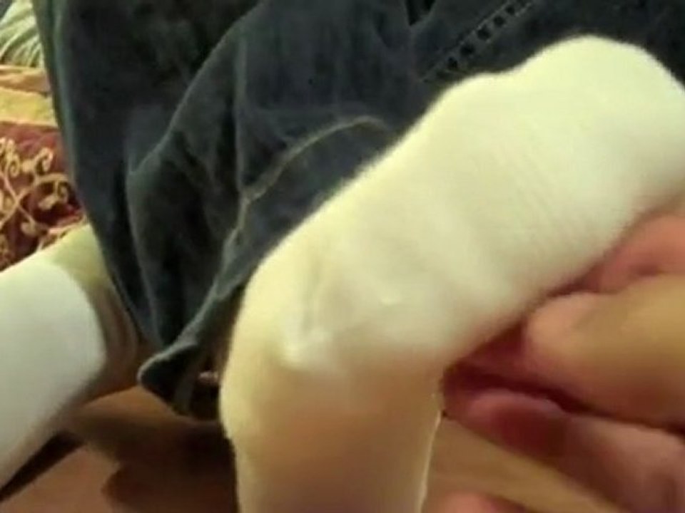 his feet