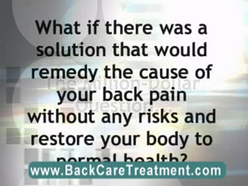 Getting rid of back pain without drugs or surgery.