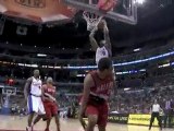 Baron Davis gives the dish to DeAndre Jordan for the power d