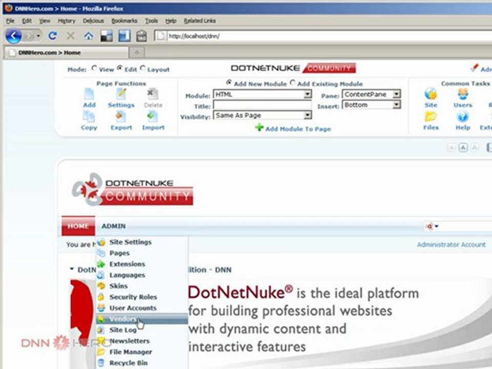 DotNetNuke Tutorial - How to use the recycle bin in DNN