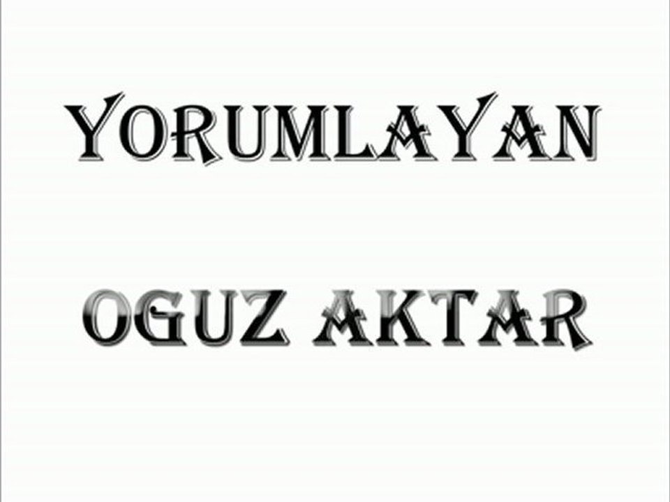 Oğuz AKTAR Benim Hayatım